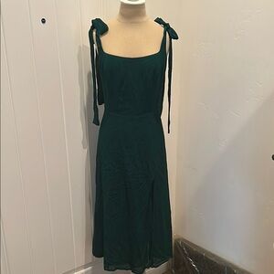 Reformation Elegant Green Sleeveless Dress